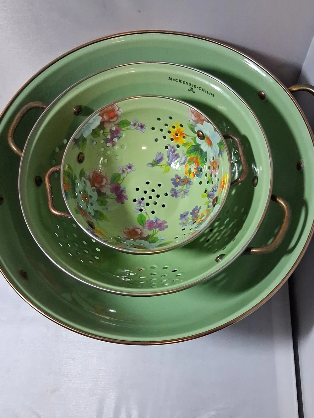 MacKenzie-Childs green Flower Market set - Picture 2 of 16